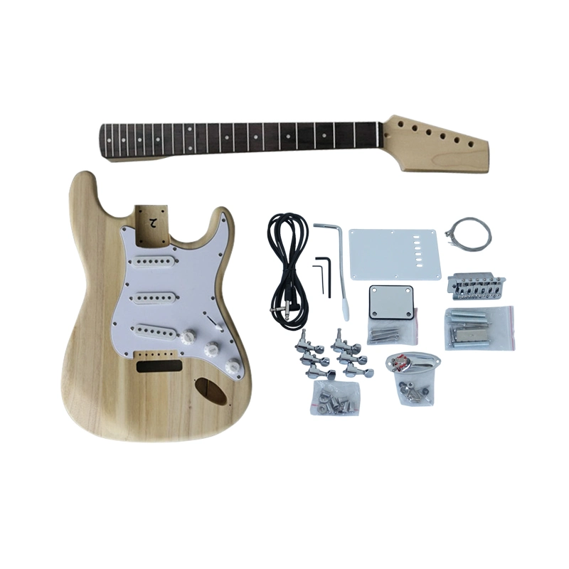 DIY Unpainting Strato Style Electric Guitar Kit Unfinished Guitar Set